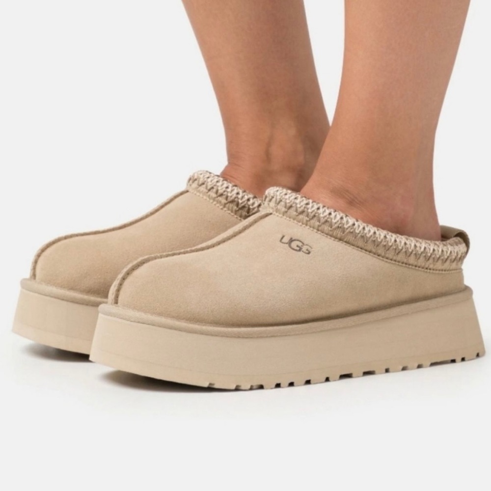 Ugg Tazz Tasman Platform Slippers Mustard Seed Size 8
